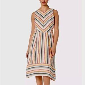 Anthropologie Eci Sleeveless Stripe Yarn-Die Midi Dress‎ Pockets Size 2